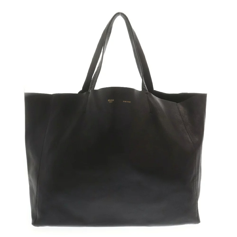 CELINE Horizontal Cabas Tote Bag Leather Navy Blue
